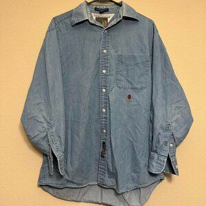 Vintage Tommy Hilfiger Denim Button Down Shirt with Crest Logo